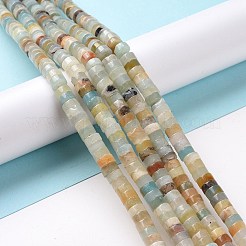 天然フラワーアマゾナイトビーズ連売り  ヒシビーズ  フラットラウンド/ディスク  6x3mm  穴：1.2mm  約117個/連  14.69''（37.3センチメートル）&nbsp;X-G-D481-06