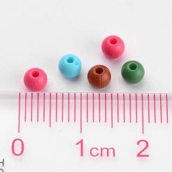 ソリッドチャンキーアクリルボールビーズ  ラウンド  ミックスカラー  4mm  穴：1mm  約14800個/500g&nbsp;SACR-R812-4mm-M