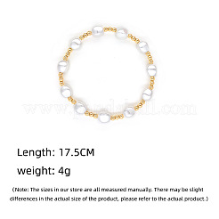 バロックスタイルの真珠のマルチ連売りブレスレット（女性用）  18KGP本金メッキ  6-7/8インチ（17.5cm）&nbsp;FF8225