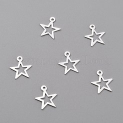 真鍮製チャーム  中空スター  ミックスカラー  10.5x9.5x0.3mm  穴：1mm&nbsp;KK-O131-12