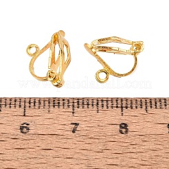 アイロン製クリップ式イヤリングパーツ  ゴールドカラー  12x6x10mm  穴：1.5mm&nbsp;X-KK-R071-06G