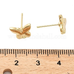 合金製スタッドピアスパーツ  304ステンレス鋼ピン付き  蝶  ゴールドカラー  8.5x10mm  穴：1.2mm  ピン：0.7mm&nbsp;PALLOY-I224-03G