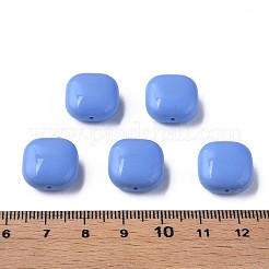 不透明なアクリルビーズ  正方形  コーンフラワーブルー  15x15x7.5mm  穴：1.2mm  約375個/500g&nbsp;MACR-S373-147-A02