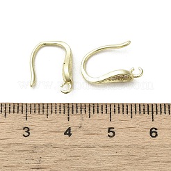 真鍮製マイクロパヴェキュービックジルコニアピアスフック  長持ちメッキ  カドミウムフリー＆ニッケルフリー＆鉛フリー  葉  16~17.5x4mm  穴：1.2~1.4mm  ピン：0.7mm&nbsp;KK-C048-14G-G