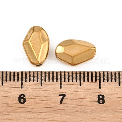 不規則な形状の304ステンレス鋼ビーズ  イオンプレーティング（ip）  18KGP本金メッキ  菱形  10x7x5mm  穴：1.4mm&nbsp;STAS-D394-03J-G