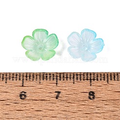 透明プラスチックビーズキャップ  5  - 花びらの花  ツートン  緑黄  10.5x10.5x4mm  穴：1.6mm  約3846個/500g&nbsp;KY-Q005-02A-03