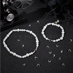 304ステンレススチールボールチープ200個  カロット終了  クラムシェルノットカバー  銀  7x4mm  穴：1.2mm  3mmボールチェーンに適合&nbsp;STAS-BBC0005-79