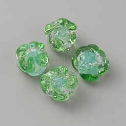 蓄光手作りランプワークビーズ  暗闇で光る  柿  ターコイズ  12.5~13x9.5~10mm  穴：1.5mm&nbsp;LS-LAMP-WH0012-03F