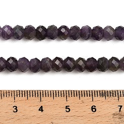 天然石アメジストビーズ連売り  多面カット  ロンデル  6x4~5mm  穴：0.8mm  約86~94個/連  14.96~15.35''（38~39センチメートル）&nbsp;G-G278-A02-4x6mm