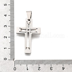 ステンレスペンダント201個  クロスチャーム  ステンレス鋼色  30.5x21x4mm  穴：4.5x8.5mm&nbsp;STAS-R166-04P