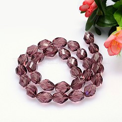 カット加工多面体模造オーストリアクリスタルビーズ連売り  グレードAAA  パープル  13x10mm  穴：0.9~1mm  約30個/連  15.7インチ&nbsp;G-M190-13x10mm-11A