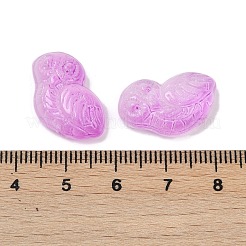 透明ガラスビーズ  フクロウ  焼き付け塗料  蘭  18x14.5x6.5mm  穴：1.2mm&nbsp;DGLA-E004-06H