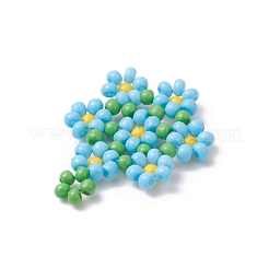 シードビーズ ビーズチャーム  花のペンダント  ミックスカラー  23x18x3mm  穴：1.5mm&nbsp;PALLOY-MZ00417