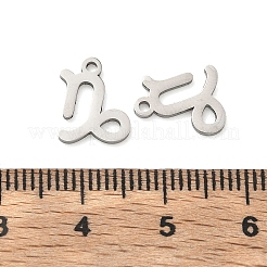 304ステンレススチール製の星座ペンダント  山羊座の魅力  11x9x1mm  穴：1.2mm&nbsp;STAS-H260-01P-12