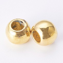 CCBプラスチックヨーロピアンビーズ  大穴ロンデルビーズ  ゴールドカラー  10x8mm  穴：4mm&nbsp;CCB-J028-09G