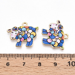 合金エナメルチャーム  ライトゴールド  羊  カラフル  17x21x1.5mm  穴：1.2mm&nbsp;PALLOY-CJC0009-01B