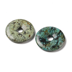 ナチュラルアフリカンターコイズ（ジャスパー）ペンダント  ドーナツ/円盤チャーム  39x6mm  穴：6mm&nbsp;G-F524-H06