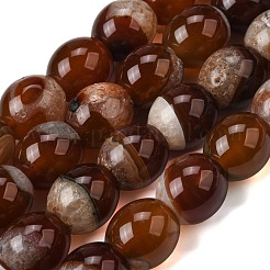天然石瑪瑙ビーズ連売り  染め＆加熱  オーバル  暗赤色  19~20x17~18.5mm  穴：1.2~1.4mm  約21個/連  15.75''~15.94''（40~40.5センチメートル）&nbsp;G-F820-J01-01