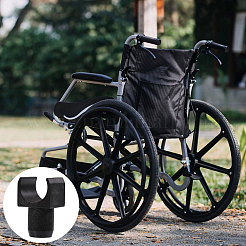プラスチックU字型スライダー6個  車椅子アクセサリー  ブラック  20.5x28x43mm&nbsp;KY-CA0001-62