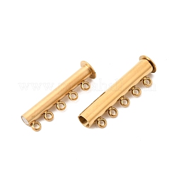 304ステンレススチール製スライドロック留め具  チューブ  イオンプレーティング（ip）  1連  5穴  10KGP本金メッキ  18mm  穴：30.5x10x7mm&nbsp;STAS-F350-05D-G