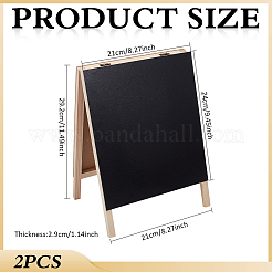 木製デスクトップ黒板2個  長方形  ブラック  292x210x29mm&nbsp;DIY-PH0036-67