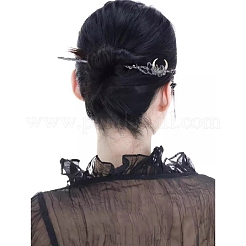 女性用合金製ムーン＆タッセルヘアスティック  ガンメタ色  180mm&nbsp;PW-WGDBAA0-01