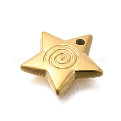 PVD真空メッキ201ステンレススチールチャーム  星のチャーム  18KGP本金メッキ  14x14x2mm  穴：1mm&nbsp;STAS-C111-24G