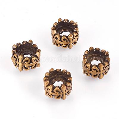 真鍮ビーズ  ニッケルフリー  コラム  ブラッシングアンティークブロンズ  7x5mm  穴：2.5mm&nbsp;KK-K176-26AB-1