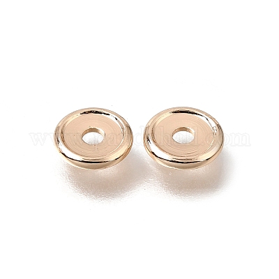 真鍮ビーズ  ディスク  ラックめっき  長持ちメッキ  ライトゴールド  6x1mm  穴：1.5mm&nbsp;KK-CBA0DF0-18D-KCG-1