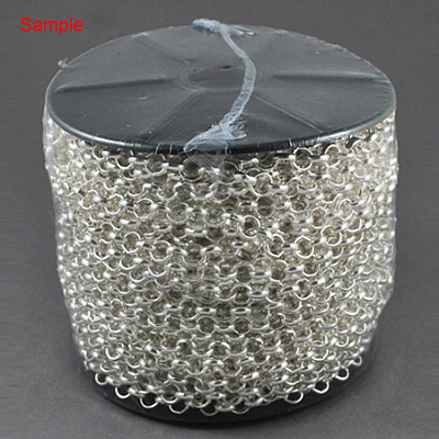 アイアン製ツイストチェーン  溶接されていない  スプールで  金メッキ  7x5x1mm  約328.08フィート（100m）/ロール&nbsp;CH-S116-1