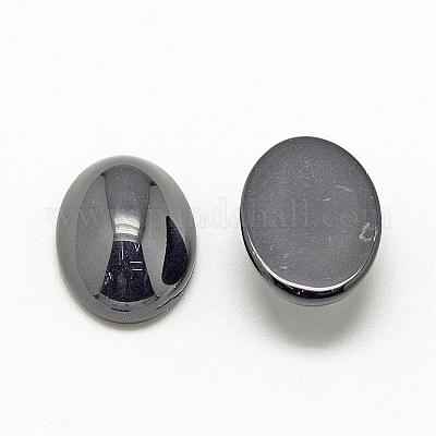 天然石ブラックストーンカボション  オーバル  18x13x5mm&nbsp;G-R415-13x18-46-1