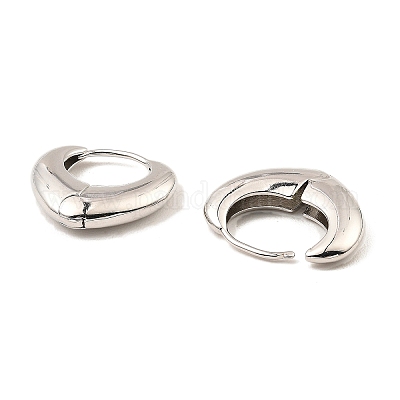 真鍮製フープピアス  ティアドロップ  プラチナ  17x19x4mm&nbsp;EJEW-I289-13P-1