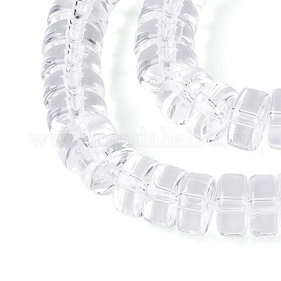 透明ガラスビーズ連売り  フラットラウンド  透明  4~4.5x3mm  穴：0.5~0.8mm  約126~129個/連  14.57~14.96''（37~38センチメートル）&nbsp;GLAA-N026-2x4mm-T06-1