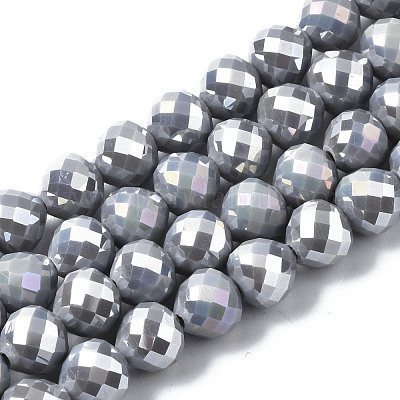 ガラスビーズ連売り  多面カット  ティアドロップ  ミックスカラー  8mm  穴：1.6mm  約69~70個/連  20.79~22.05インチ（52.8cm〜56cm）&nbsp;GLAA-Q090-003-1