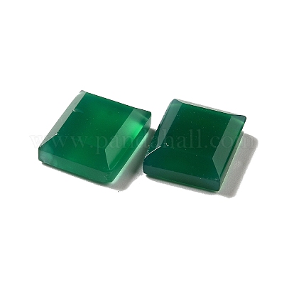 染色および加熱された天然グリーンオニキス瑪瑙カボション 長方形