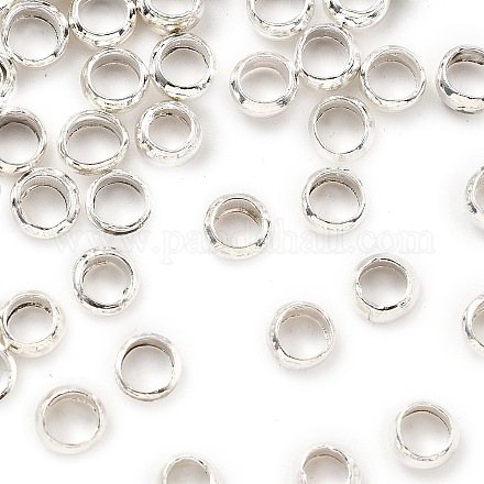 真鍮製つぶし玉カシメ玉  コラム  銀  4x2mm  穴：3mm&nbsp;KK-S509-02S-1