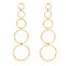 Alloy Stud Dangle Earrings, Golden, Ring, 95x30mm
