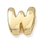 Brass Beads, Long-Lasting Plated, Rack Plating, Lead Free & Cadmium Free, Real 18K Gold Plated, Letter W, 21x20.5x7mm, Hole: 18x4mm