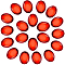 Acrylic Rhinestone Cabochons, Oval, Red, 40x29.5x7mm, 20pcs/box