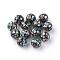 Natural Paua Shell Beads, Round, Black, 10mm, Hole: 1mm