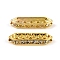 Brass Crystal Rhinestone Spacer Bars, 3-Hole, Hexagon, Golden, 27x4x8mm, Hole: 2mm
