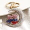 Alloy Rhinestone Keychains, Moon, Teddy Bear, Light Rose, 110mm