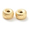 Brass Beads, Long-Lasting Plated, Flat Round, Real 18K Gold Plated, 6x4mm, Hole: 1.2mm