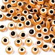樹脂ビーズ  フラットラウンド  ナザールボンジュウ  オレンジ  10~11x5~7mm  穴：2mm&nbsp;RESI-S339-7x10-23-1