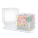 透明なプラスチックの箱  正方形  ホワイト  完成品：10x10x10cm  29.2x20x0.1cm&nbsp;CON-WH0092-09B-1
