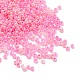 ガラスシードビーズ  セイロン  ラウンド  ショッキングピンク  2~2.5x1.5~2mm  穴：0.8mm  約50000個/500g&nbsp;SEED-XCP0001-23A-1