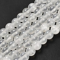 天然石ホワイトジェイドビーズ連売り  ラウンド  8~8.5mm  穴：1mm  約49個/連  15.47''（39.3センチメートル）&nbsp;G-B128-A02-03