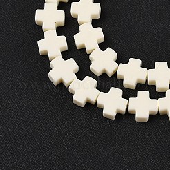 合成サンゴビーズ連売り  染め  クロス  ミックスカラー  9x9x4mm  穴：1.2mm  約35個/連  12.99''（33センチメートル）&nbsp;CORA-L044-A15