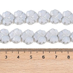 チェコ産プレスガラスビーズ  葉形  銀  10.5x13x4mm  穴：0.9mm  約100個/袋&nbsp;GLAA-I061-51A