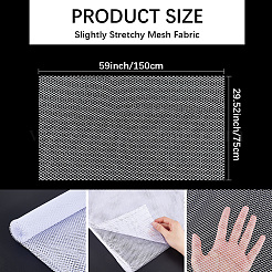 ポリエステルメッシュ生地  服装アクセサリー  ホワイト  1500x750x0.5mm&nbsp;DIY-WH20002-182A-02